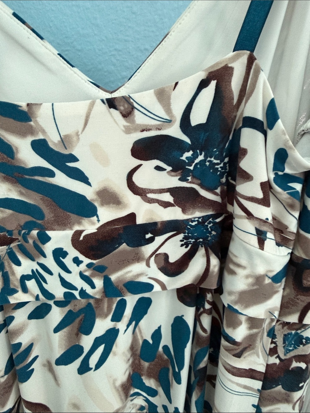 Soma Teal & Brown Floral Print Maxi Dress - Picture 5 of 12